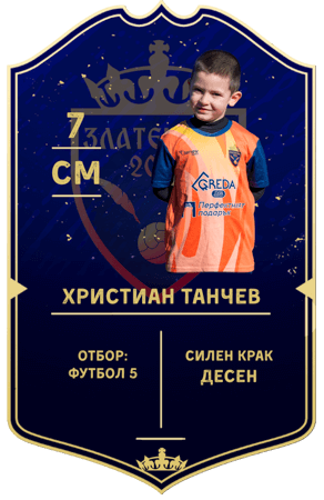 Христиан Танчев  7 ФУТБОЛ 5 полузащитник